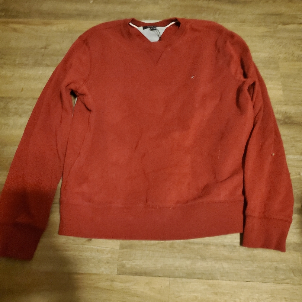 Tommy Hilfiger Red V-Neck Sweater Soft Knit